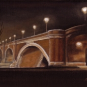 Andreja Dujnić, ''Noć nad Starim mostom'', ulje na platnu, 2015.